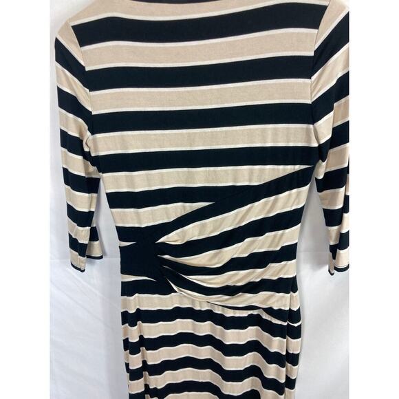 WHBM 3/4 Sleeve Stripe Shift Dress Side Tie Size 2 - Picture 6 of 7